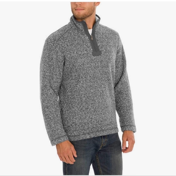 Orvis Brighton Sherpa Fleece Pullover Heather Gray XL Mens 1/4 Zip Pockets Warm - Picture 12 of 12